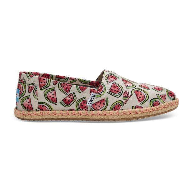 TOMS Espadrille Alpargata Natural/Pink Watermelon Rope Sole