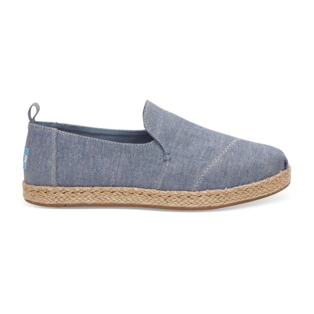 TOMS Espadrille Deconstructed Blue Slub Chambray