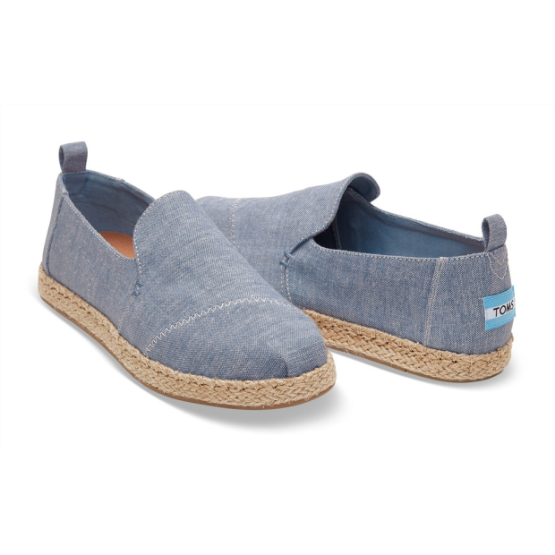 TOMS Espadrille Deconstructed Blue Slub Chambray