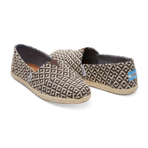 TOMS Espadrille Alpargata Chocolate Brown Diamond Geo...