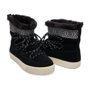 TOMS Boot Alpine Black Waterproof Suede/Tribal Webbing