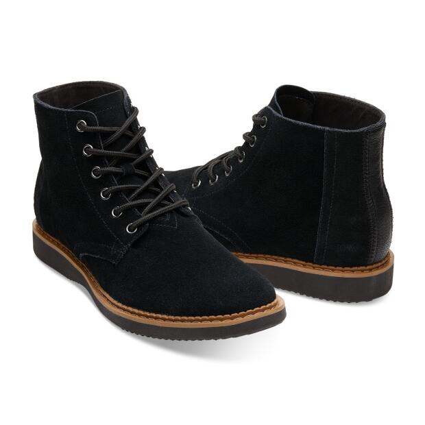TOMS Mens Boot Porter Black Suede