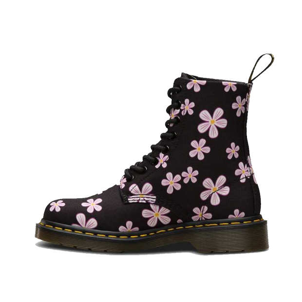 Dr. Martens Page Meadow 8 Eye Boot Black Meadow Flowers T-Canvas