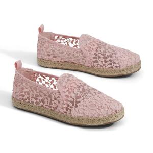 TOMS Espadrille Deconstructed Rope Blossom Lace Leaves