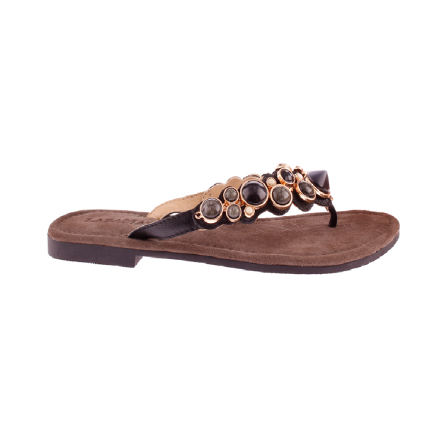 Lazamani ladies toe slippers stones