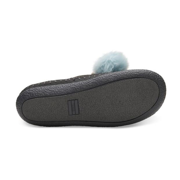 TOMS Slipper Ivy Black Multicolor Felt/Pom Pom