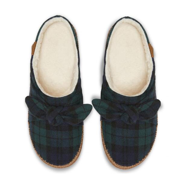 TOMS Slipper Ivy Spruce Plaid Felt/Bow
