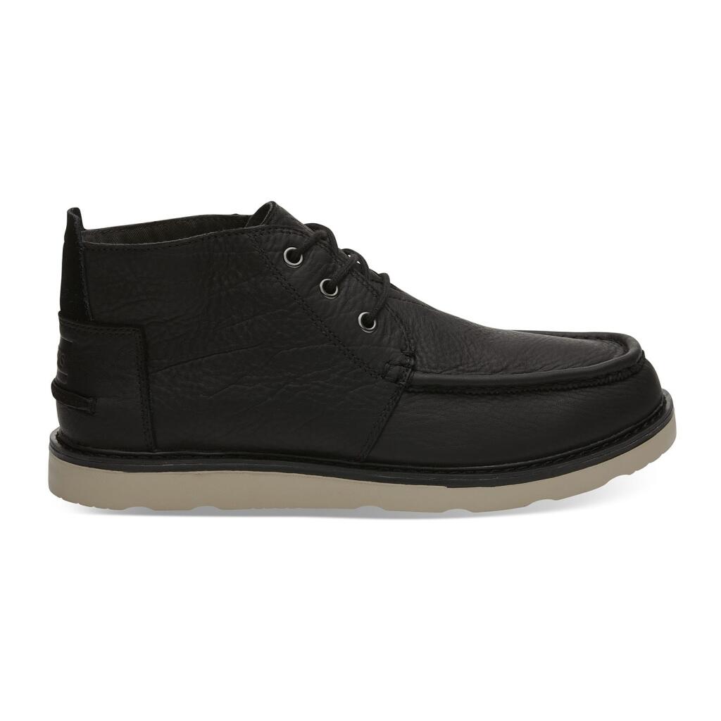TOMS Mens Chukka Waterproof Black Leather