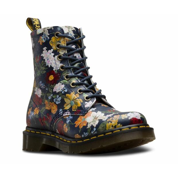 Dr. Martens Pascal DF 8 Eye Shoe Navy Darcy Floral Backhand