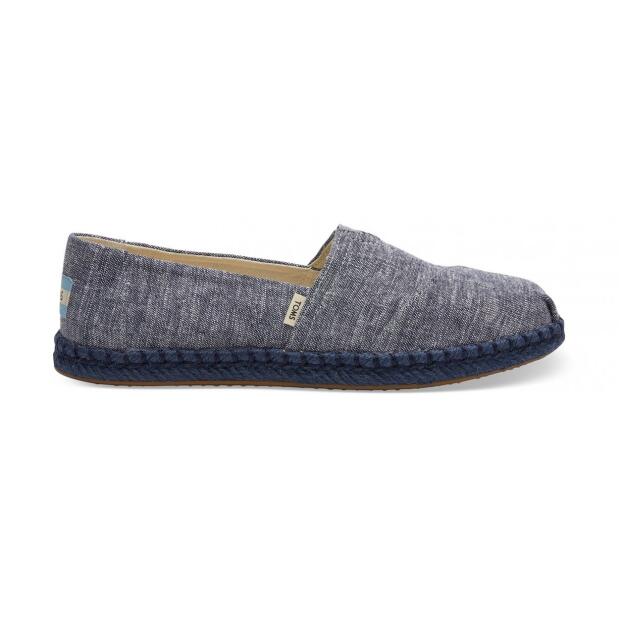 TOMS Espadrille Alpargata Navy Slub Chambray on Rope