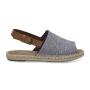 TOMS Espadrille Clara Navy Slub Chambray with Leather