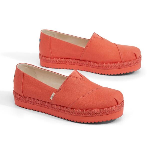 TOMS Espadrille Plattform Alpargata Persimmon Heritage Canvas
