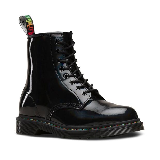 Dr. Martens 1460 Rainbow Patent 8 Eye Boot Black 37