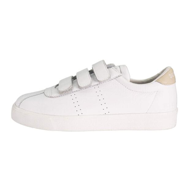 Superga 2870 Club S Comfleastrapeu Sneaker Sace-White-Beige Gesso 35