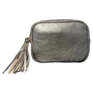 Ledertasche silber