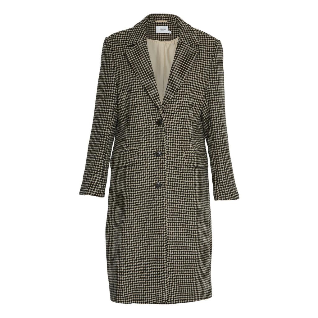 MOSS COPENHAGEN MSCHGenesis Long Jacket CHK T COAT/BLACK XS/S